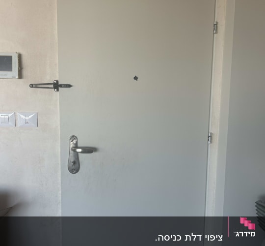 דלת עם ידית ומנעול בחדר פנימי